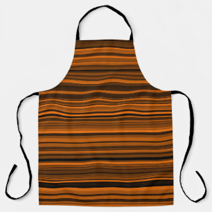 Orange Braun Schwarz Streifen Schürze