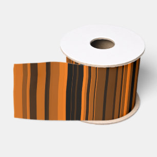 Orange Braun Schwarze Streifen Ripsband