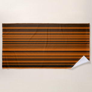 Orange Braun Schwarze Streifen Strandtuch