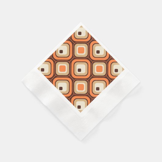 orange, braun und beige Quadrate Serviette (Ecke)