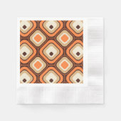 orange, braun und beige Quadrate Serviette (Vorderseite)