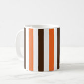 Orange-braune Muster für vertikale Streifen Kaffeetasse (Vorderseite Links)