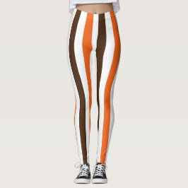 Orange-braune Muster für vertikale Streifen Leggings