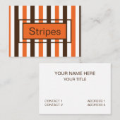 Orange-braune Muster für vertikale Streifen Visitenkarte (Vorne/Hinten)