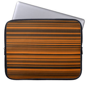 Orange Braune Schwarze Streifen Laptopschutzhülle