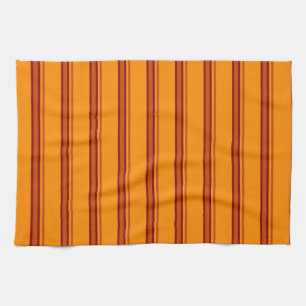 Orange / Braune Streifen Retro - Küchenhandtuch Küchentuch