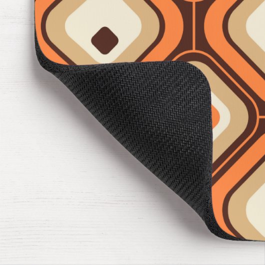 Orange, braune und beige Quadrate Mousepad (Ecke)