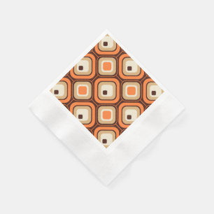 Orange, braune und beige Quadrate Serviette