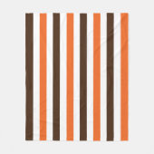Orange Braune Vertikale Streifenmuster Fleecedecke (Vorderseite)