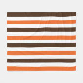 Orange Braune Vertikale Streifenmuster Fleecedecke (Vorderseite (Horizontal))