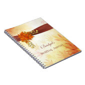 Orange brauner Herbstlaub, der Planer-Notizbuch Notizblock (Rechte Seite)