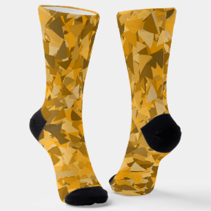 Orange-Braunes Dreieckmuster Socken