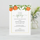 Orange-Brautparty Einladung (Stehend Vorderseite)