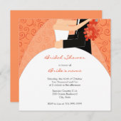 Orange Brautparty-Einladungen Einladung (Vorne/Hinten)