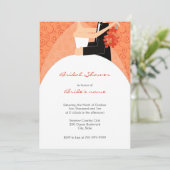 Orange Brautparty-Einladungen Einladung (Stehend Vorderseite)