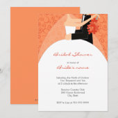 Orange Brautparty-Einladungen Einladung (Vorne/Hinten)