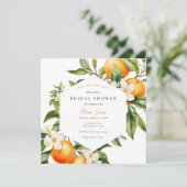 Orange Brautparty Main Squeeze Einladung (Stehend Vorderseite)