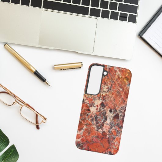 Orange Brecciated Jasper Stone Pattern Samsung Galaxy Hülle