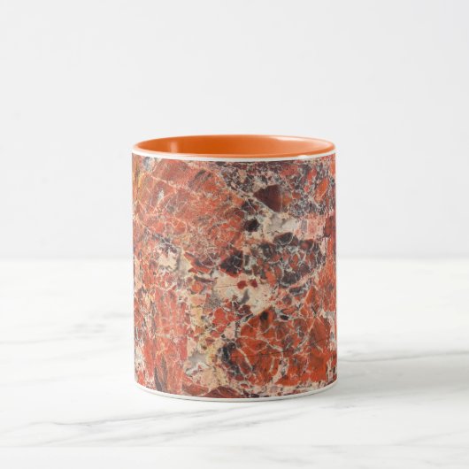 Orange Brecciated Jasper Stone Pattern Tasse (Zentrum)