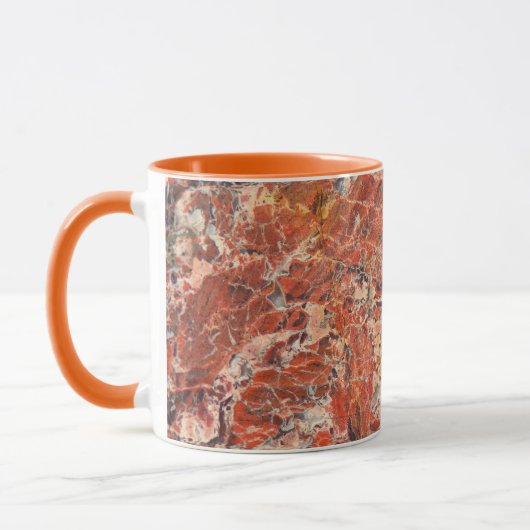 Orange Brecciated Jasper Stone Pattern Tasse (Links)