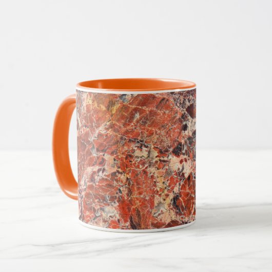 Orange Brecciated Jasper Stone Pattern Tasse (Vorderseite Links)