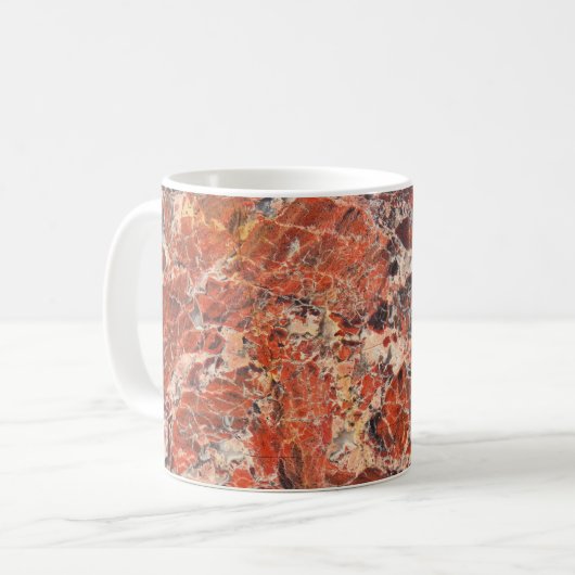 Orange Brecciated Jasper Stone Pattern Tasse (Vorderseite Links)