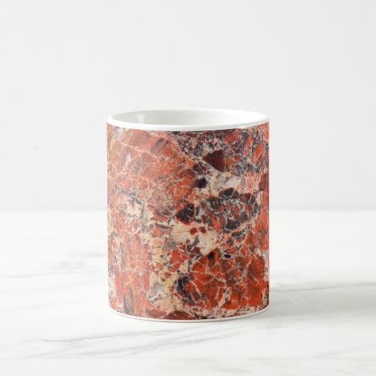 Orange Brecciated Jasper Stone Pattern Tasse (Mittel)