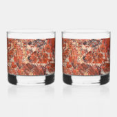 Orange Brecciated Jasper Stone Pattern Whiskyglas (Vorderseite)