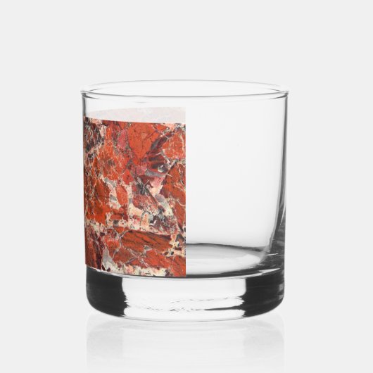 Orange Brecciated Jasper Stone Pattern Whiskyglas (Links)