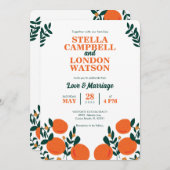 Orange Breeze Wedding Einladung (Vorne/Hinten)