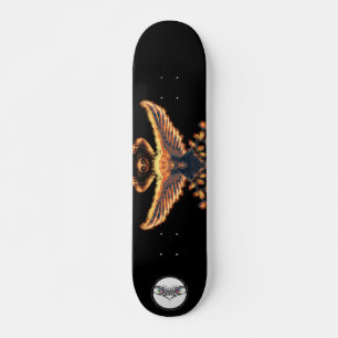 Orange brennende Phoenix Ghosting Panda Patrol Skateboard