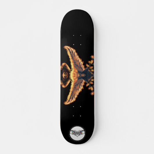 Orange brennende Phoenix Ghosting Panda Patrol Skateboard (Vorne)
