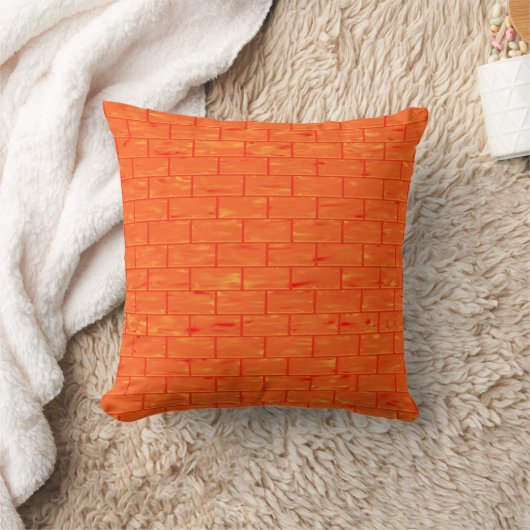 Orange Brick Pattern Lumbar und Throw Pillows Kissen (Decke)