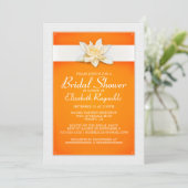 Orange Bridal Dusche Einladungen (Stehend Vorderseite)