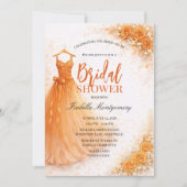 Orange Bridesmaid Dress Bridal Shower Einladung (Vorderseite)