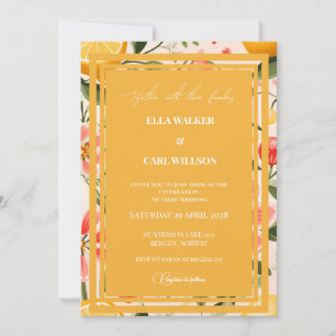Orange Bright & Bold Summer Liebe Spring Wedding Einladung