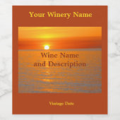 Orange Brighton Beach Sunrise Weinetikett (Einzelnes Label)