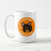 Orange Brindle spreche ich Frenchie Kaffeetasse (Links)