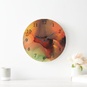 Orange Brown Abstrakt 59 Große Wanduhr (Zuhause)