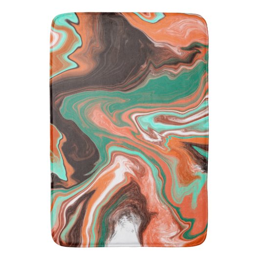 Orange Brown Abstrakt Art Maggiore Badematte (Vorderseite Vertikal)