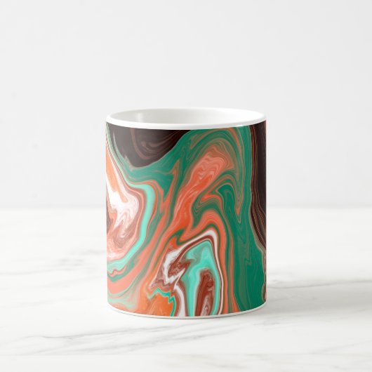 Orange Brown Abstrakt Art modern Kaffeetasse (Mittel)
