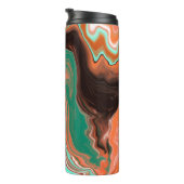 Orange Brown Abstrakt Art modern Thermal Tumbler Thermosbecher (Nach rechts gedreht)