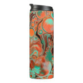 Orange Brown Abstrakt Art modern Thermosbecher (Nach rechts gedreht)