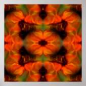 Orange Brown Abstrakte Blume Art Poster (Vorne)