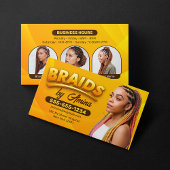 Orange Brown African Hair Braiding Braids Salon Visitenkarte