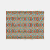 Orange Brown Aqua Fleecedecke (Vorderseite (Horizontal))