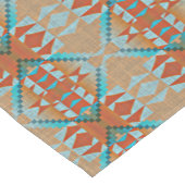 Orange Brown Aqua Kurzer Tischläufer (Ecke)