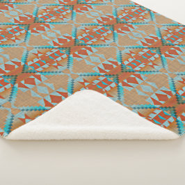 Orange Brown Aqua Sherpadecke