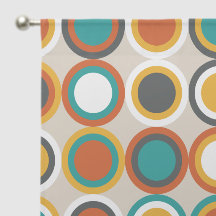 Orange Brown Aquamarin Blue Mid Century Circles Mu