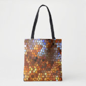 Orange Brown Autumn Mosaik Abstrakt Tote Bag Tasche (Vorderseite)